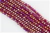 5x8mm Faceted Crystal Designer Glass Rondelle Beads - Ruby AB