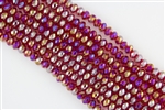 5x8mm Faceted Crystal Designer Glass Rondelle Beads - Ruby AB