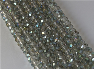 5x8mm Faceted Crystal Designer Glass Rondelle Beads - Sahara Green