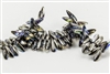 3x10mm Czech Dagger Glass Beads - Crystal Graphite Rainbow