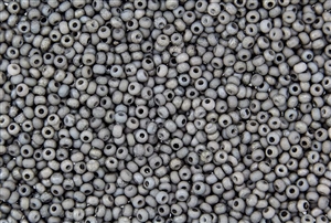 8/0 Czech Seed Beads - Etched Grey Luster