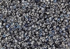 8/0 Czech Seed Beads - Etched Crystal Silver Rainbow Dark