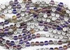 8x4mm Flower Czech Glass Beads -  Silver Crystal Purple Pink Orange Volcano