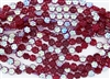 8x4mm Flower Czech Glass Beads - Siam Ruby AB