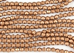 6mm Firepolish Czech Glass Beads - Copper Metallic Matte