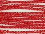 6mm Firepolish Czech Glass Beads - Persimmon Crystal Coral