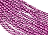 6mm Firepolish Czech Glass Beads - Candy Pink Halo Ethereal