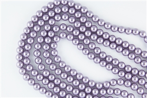3mm Glass Round Pearl Beads - Amethyst