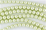 3mm Glass Round Pearl Beads - Baby Lime