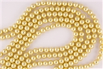 3mm Glass Round Pearl Beads - Champagne