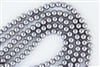 3mm Glass Round Pearl Beads - Hematite
