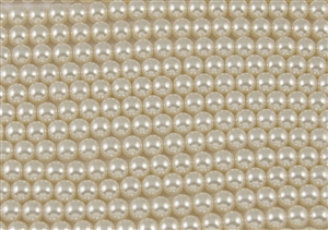 3mm Glass Round Pearl Beads - Off White / Cream