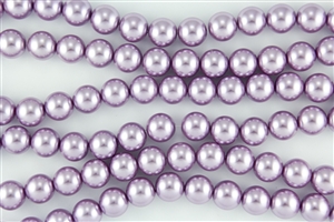 3mm Glass Round Pearl Beads - Orchid