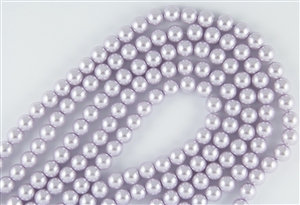 3mm Glass Round Pearl Beads - Pale Lilac