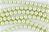 4mm Glass Round Pearl Beads - Baby Lime