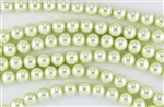 4mm Glass Round Pearl Beads - Baby Lime
