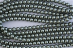 4mm Glass Round Pearl Beads - Dark Sage