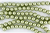 4mm Glass Round Pearl Beads - Olive