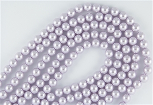 4mm Glass Round Pearl Beads - Pale Lilac