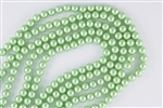 4mm Glass Round Pearl Beads - Vivid Green