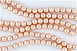6mm Glass Round Pearl Beads - Dusty Pink