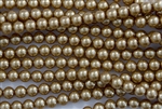 6mm Glass Round Pearl Beads - Khaki