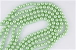 6mm Glass Round Pearl Beads - Vivid Green