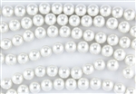 6mm Glass Round Pearl Beads - White