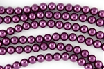 6mm Glass Round Pearl Beads - Wine