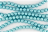 8mm Glass Round Pearl Beads - Blue