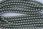 8mm Glass Round Pearl Beads - Dark Sage