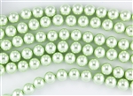 8mm Glass Round Pearl Beads - Mint