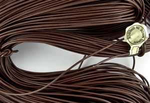 2mm Premium Greek Leather Cord - Sold by 1 Yard / 3 Feet - Brown