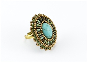 Limited Edition Bead Embroidery Ring Kit - Greece - Turquoise