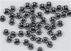 6mm Flat Lentils CzechMates Czech Glass Beads - Hematite Metallic L5