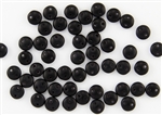 6mm Flat Lentils CzechMates Czech Glass Beads - Jet Black Matte L8