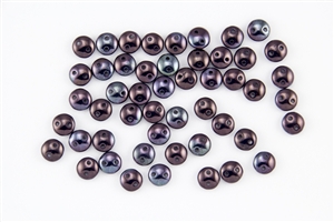 6mm Flat Lentils CzechMates Czech Glass Beads - Navy Blue Vega L40