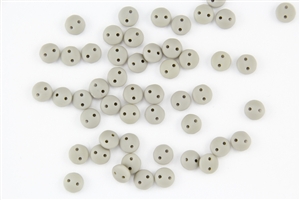 6mm Flat Lentils CzechMates Czech Glass Beads - Opaque Ashen Grey Matte L41