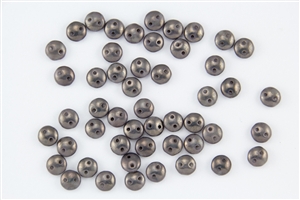 6mm Flat Lentils CzechMates Czech Glass Beads - Ashen Grey Moon Dust L47