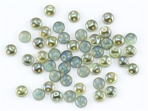 6mm Flat Lentils CzechMates Czech Glass Beads - Milky Aqua Celsian L61