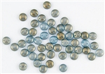 6mm Flat Lentils CzechMates Czech Glass Beads - Shadows Blue Halo L93