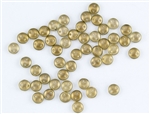 6mm Flat Lentils CzechMates Czech Glass Beads - Gold Linen Halo L100