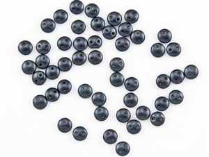 6mm Flat Lentils CzechMates Czech Glass Beads - Charcoal Pearl Coat L107