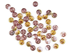 6mm Flat Lentils CzechMates Czech Glass Beads - Luster Pink 1/2 Coat Alexandrite L115