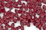 9x14mm Czech Beads Pressed Glass Leaves - Opaque Blood Red