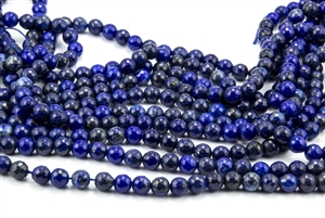 6mm Natural Lapis Lazuli Faceted Round Beads