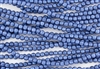5mm Corrugated Melon Round Czech Glass Beads - Blue Metallic Suede