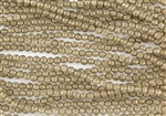 5mm Corrugated Melon Round Czech Glass Beads - Gold Linen Halo