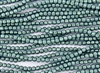 5mm Corrugated Melon Round Czech Glass Beads - Lt. Green Metallic Suede