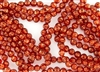 6mm Corrugated Melon Round Czech Glass Beads - Cardinal Red Luster